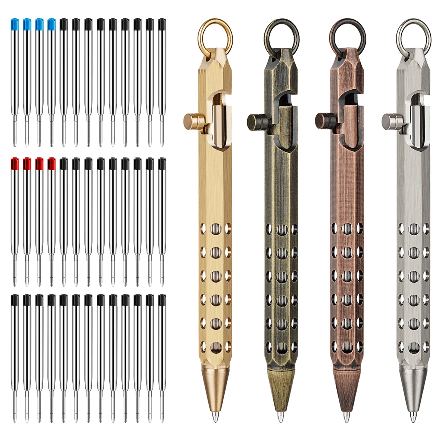 Origin-Joy Bolt Action Pen - BR01 & Natural Brass / Retro Black / Red Bronze / Nickel Gray (Brass)