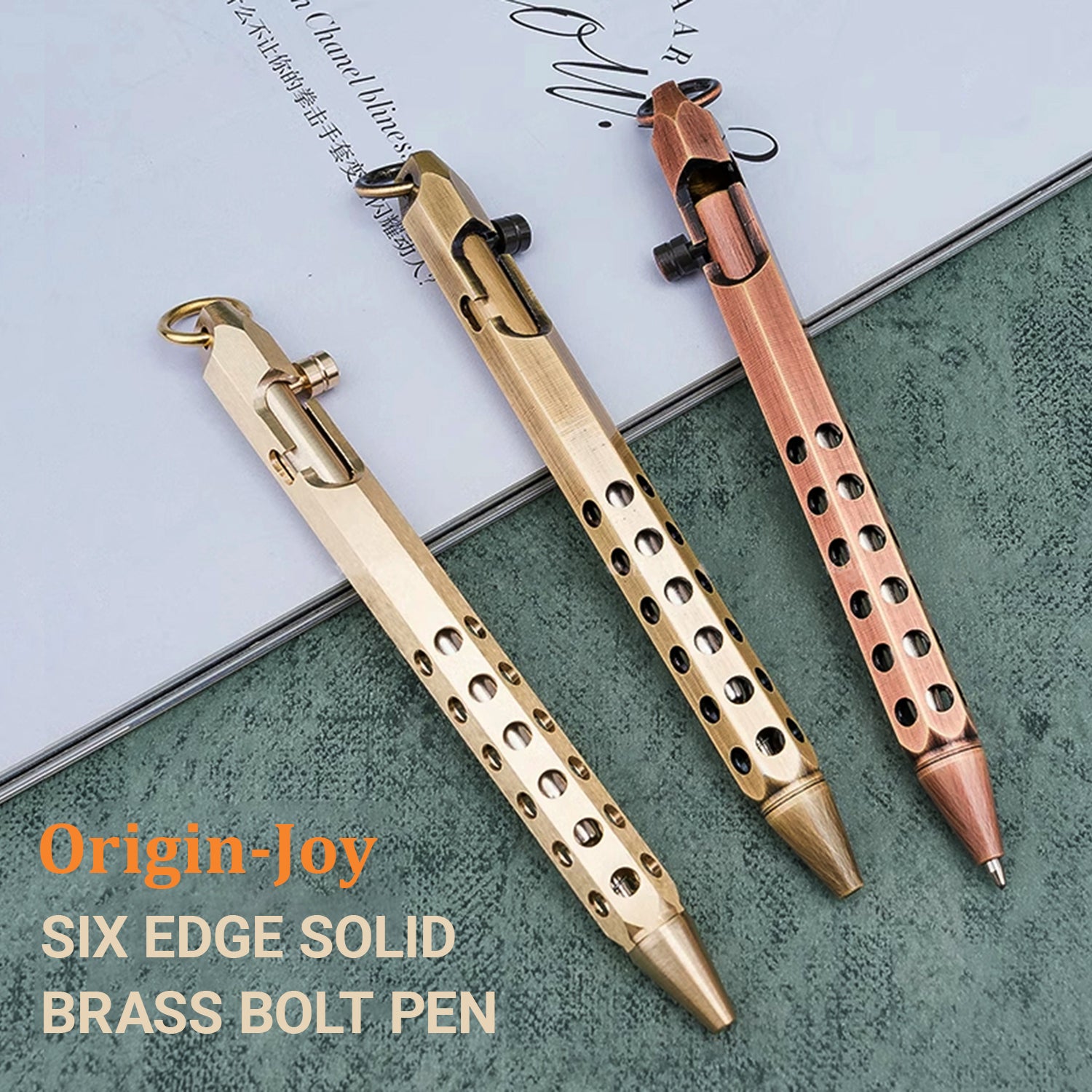 Origin-Joy Bolt Action Pen - BR01 & Natural Brass / Retro Black / Red Bronze / Nickel Gray (Brass)
