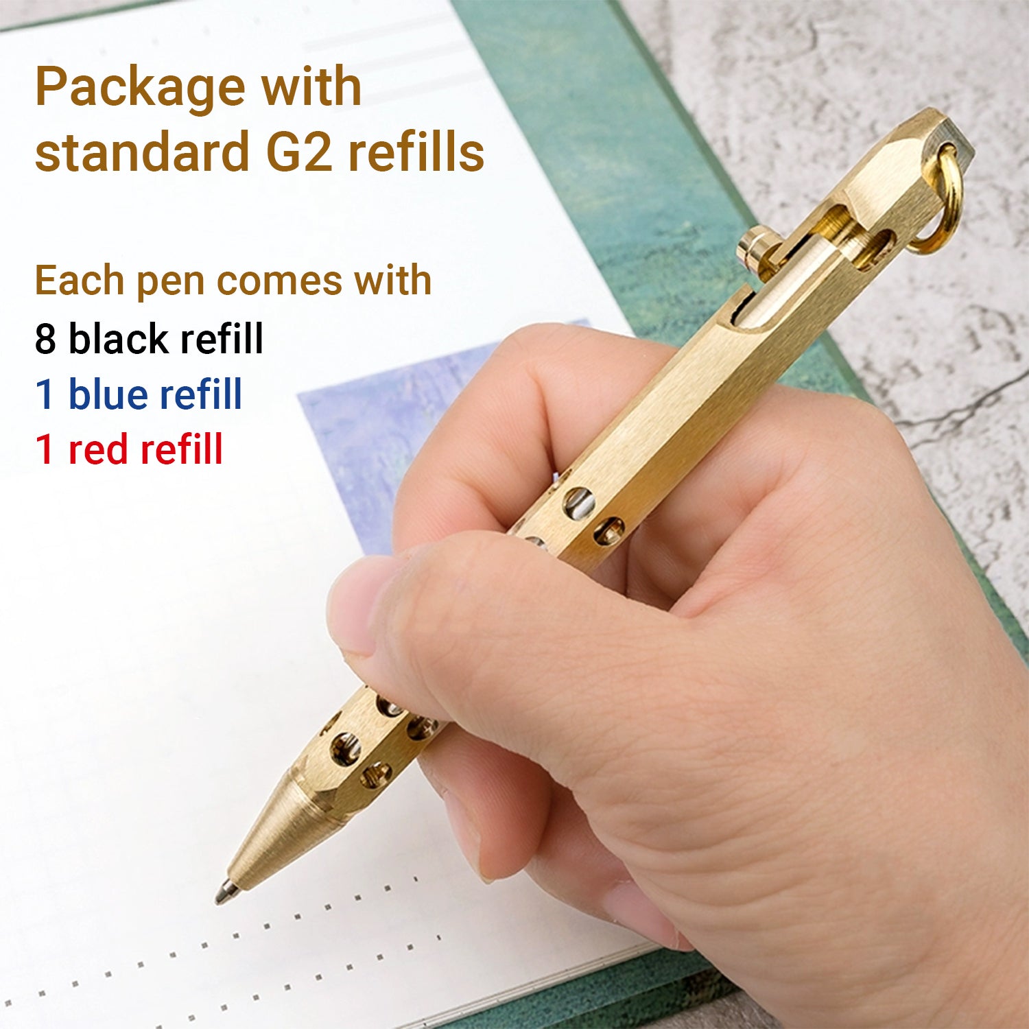 Origin-Joy Bolt Action Pen - BR01 & Natural Brass / Retro Black / Red Bronze / Nickel Gray (Brass)