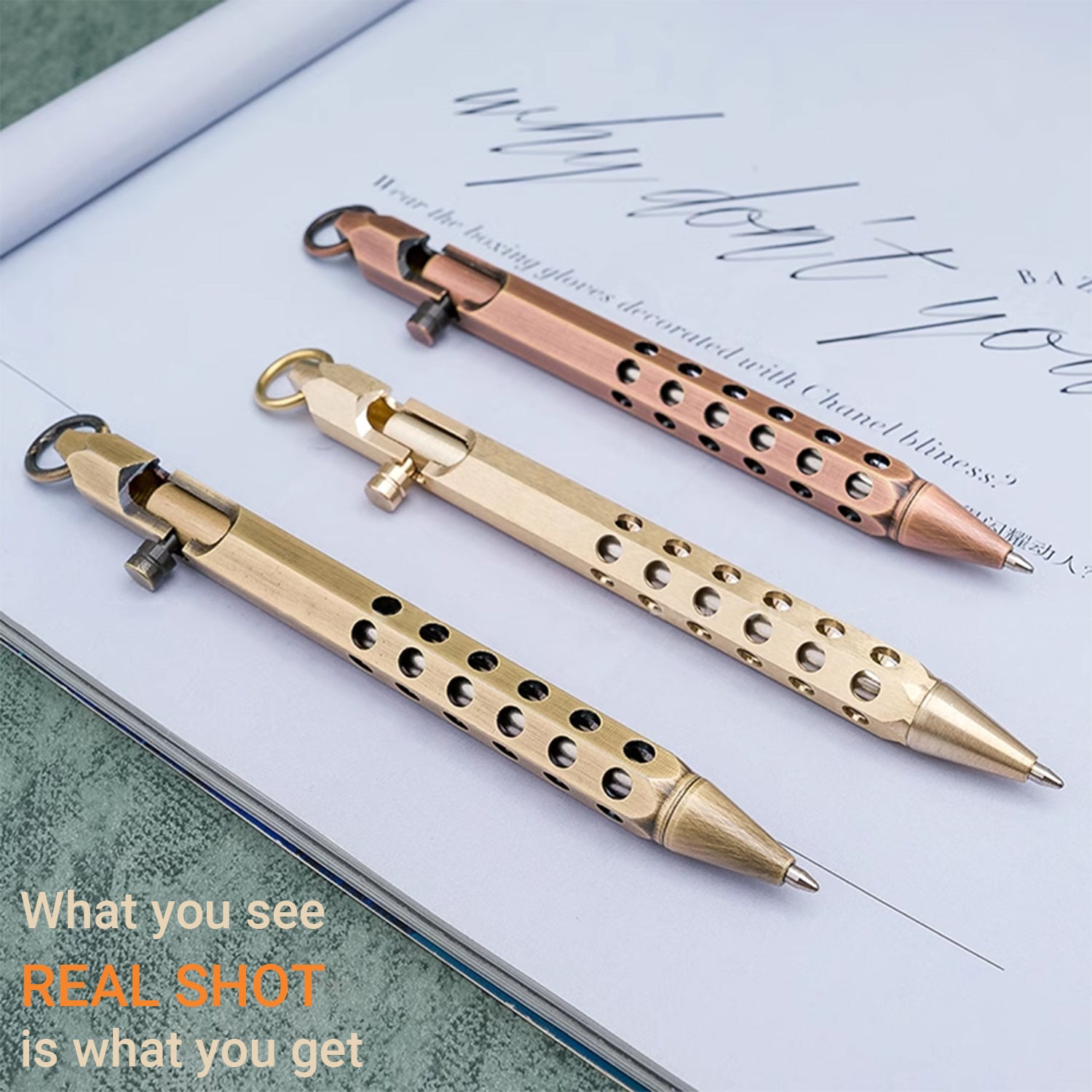 Origin-Joy Bolt Action Pen - BR01 & Natural Brass / Retro Black / Red Bronze / Nickel Gray (Brass)