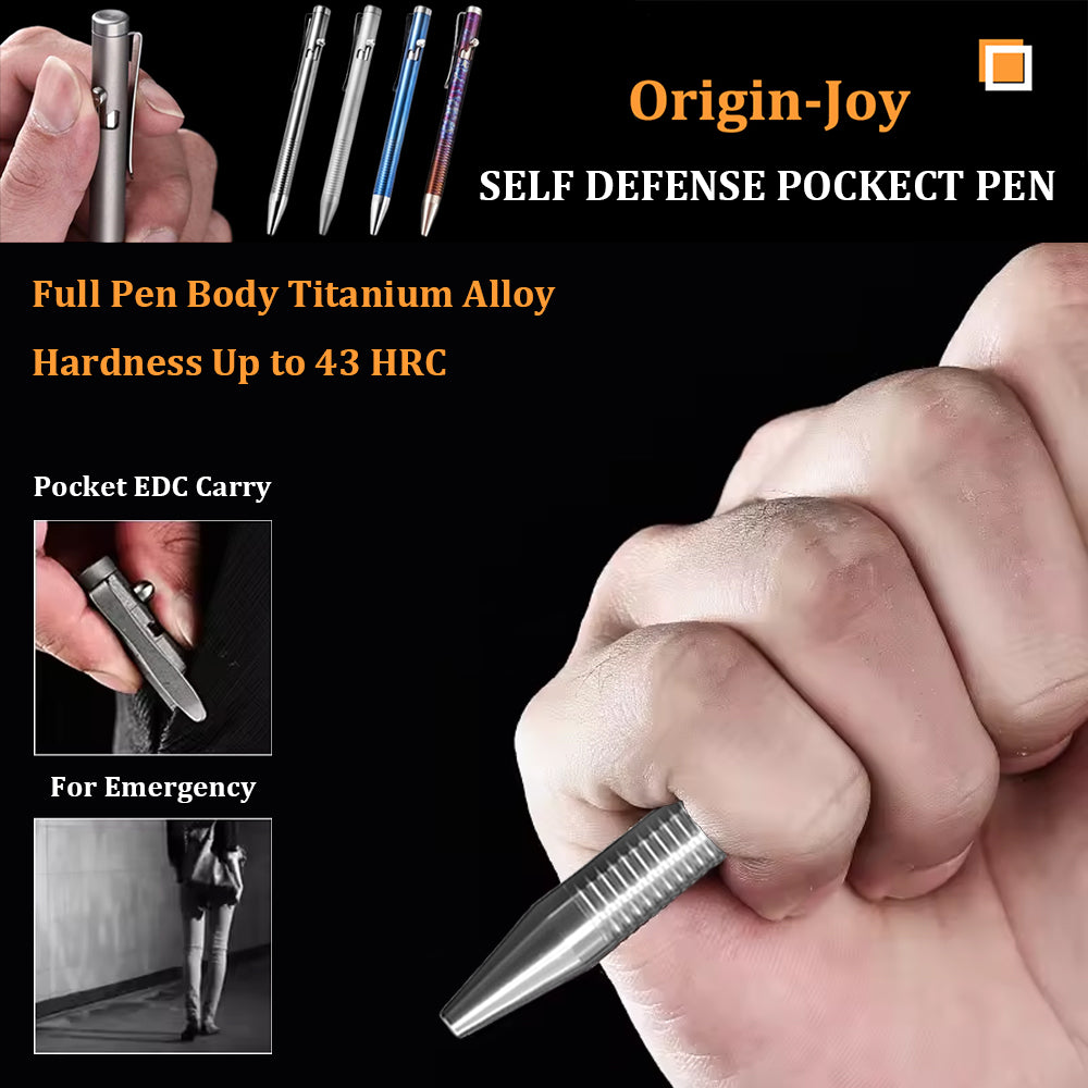 Origin-Joy Bolt Action Pen - TI01 & Silver (TC4 Titanium)