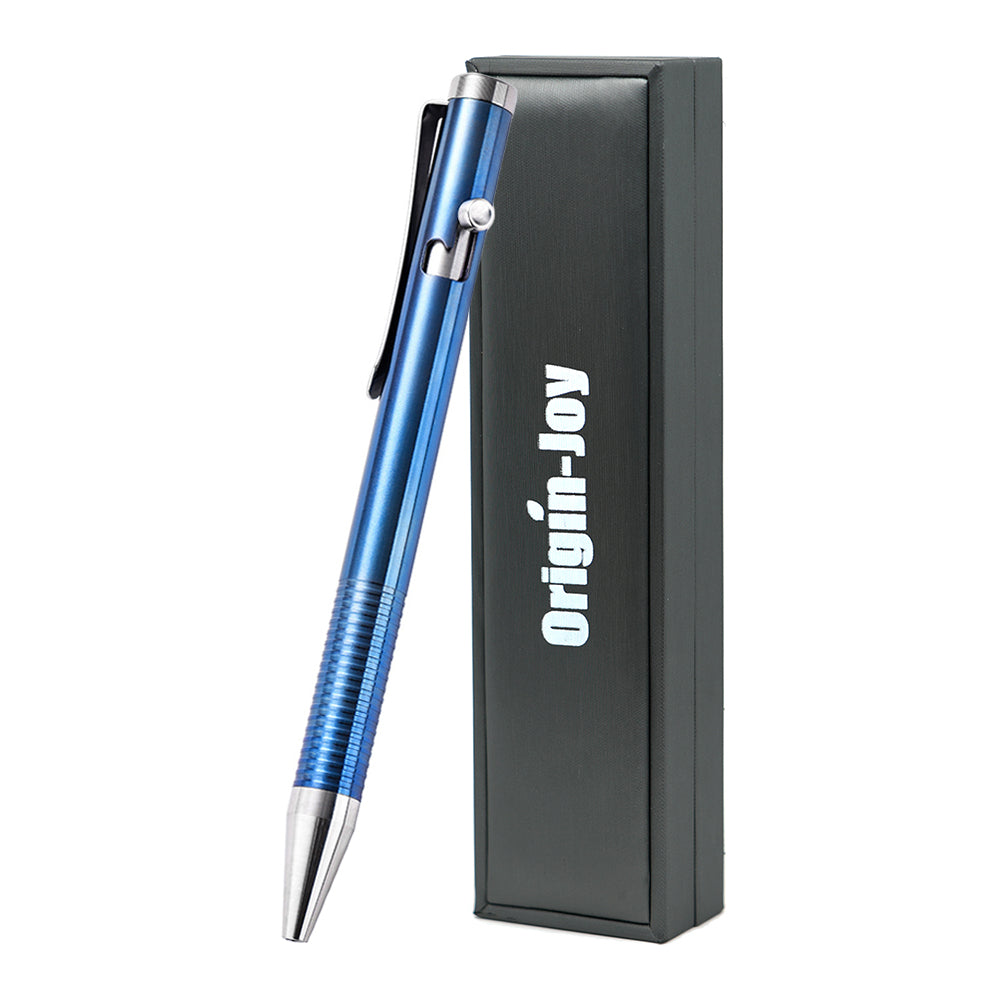 Origin-Joy Bolt Action Pen - TI01 & Blue (TC4 Titanium)