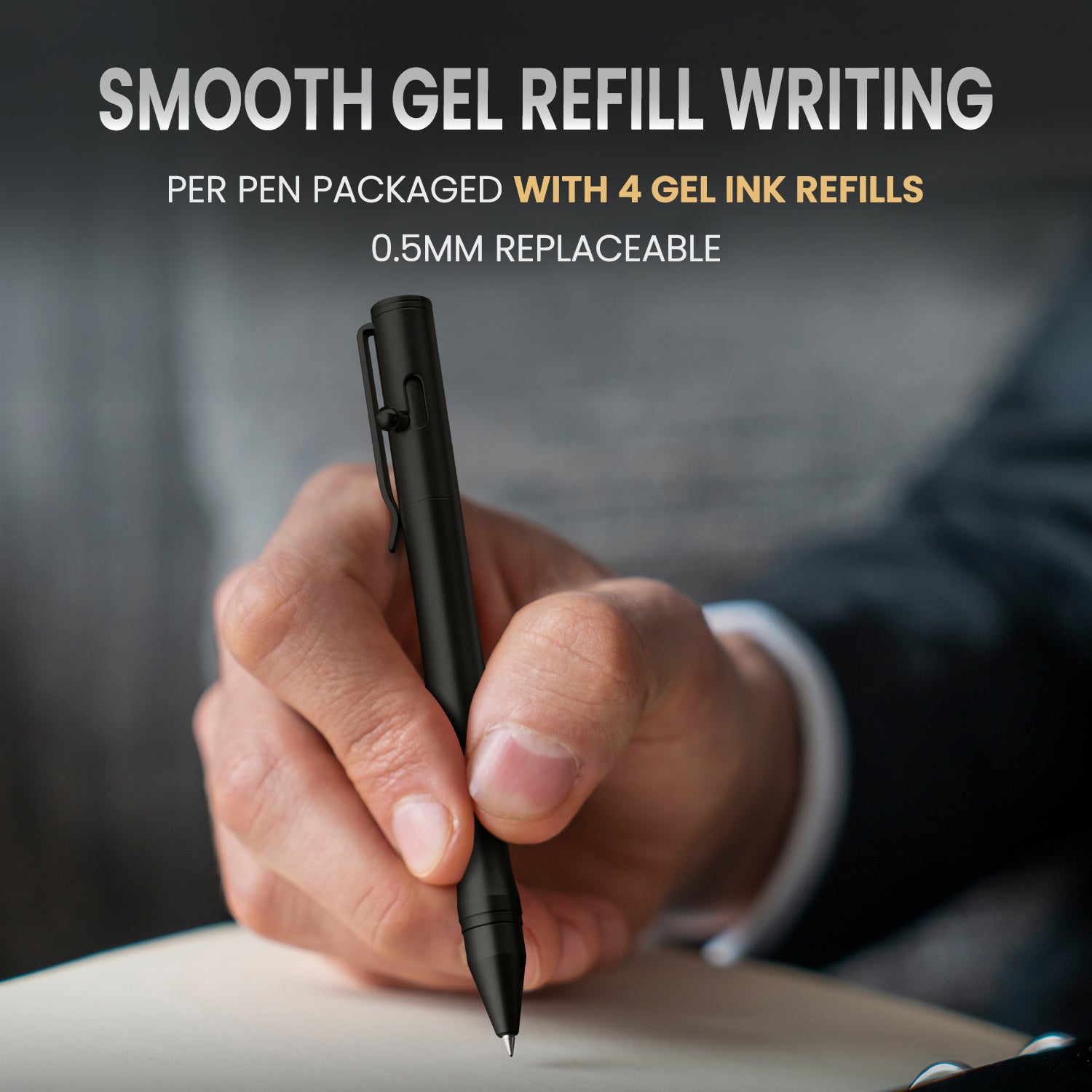 Origin-Joy Bolt Action Pen - SS01 & Black Vacuum Titanium Plating (303 Stainless Steel)