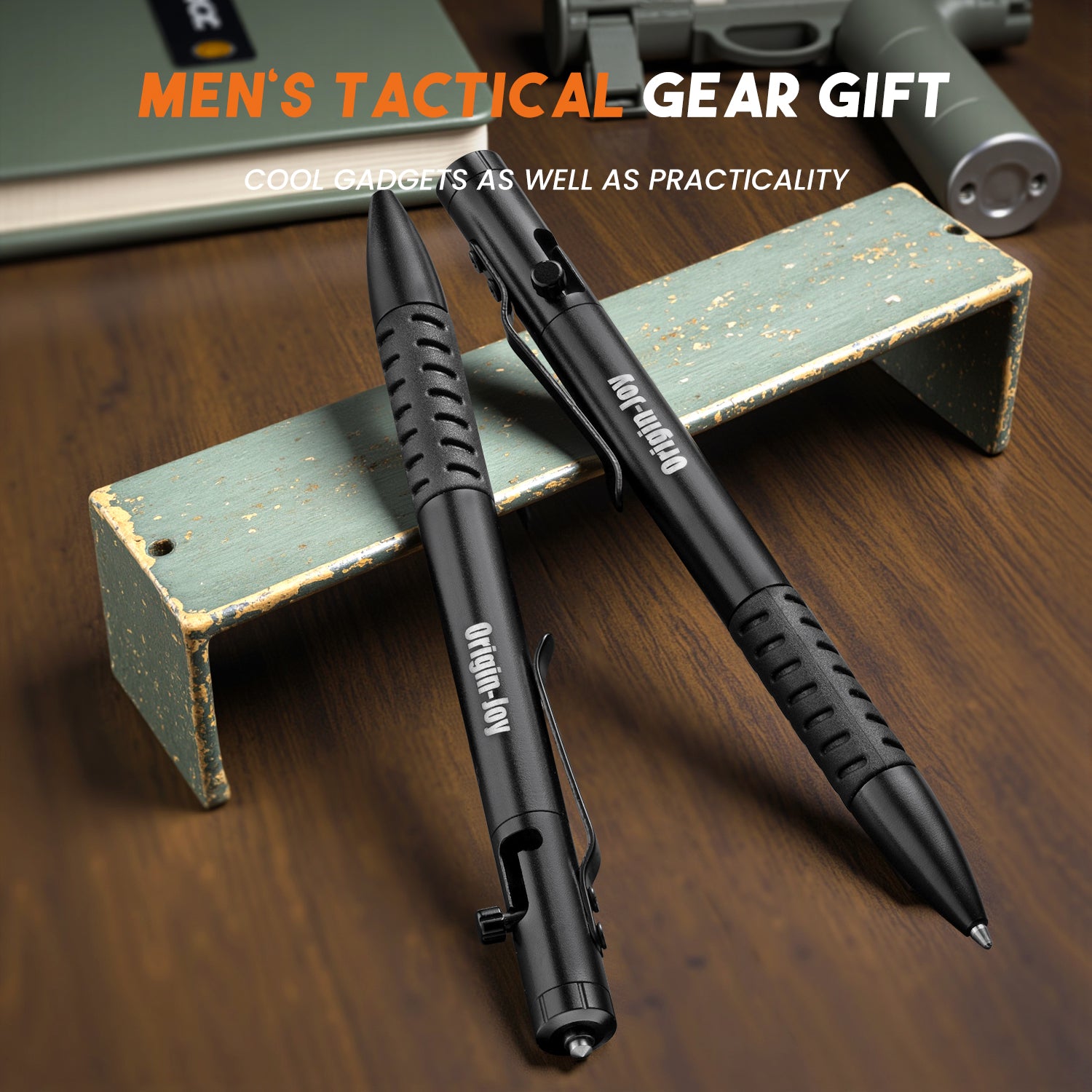 Origin-Joy Bolt Action Tactical Pen - AL04 & Black (6061-T6 Aluminum)