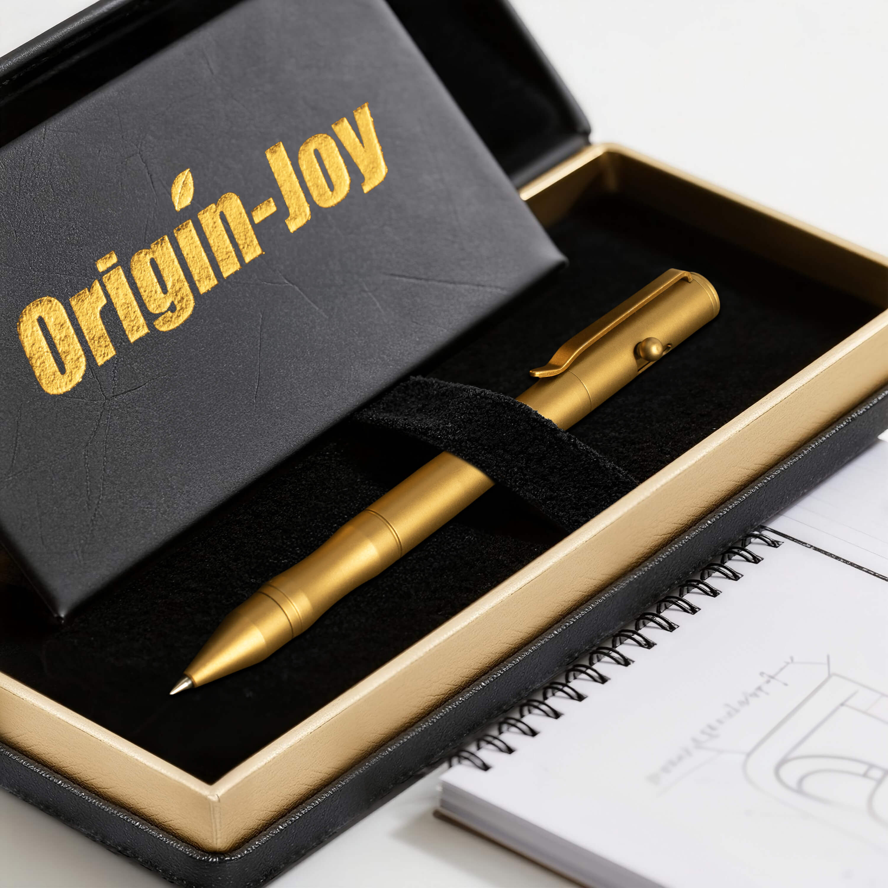 Origin-Joy Bolt Action Pen - SS01 & Gold Vacuum Titanium Plating (303 Stainless Steel)