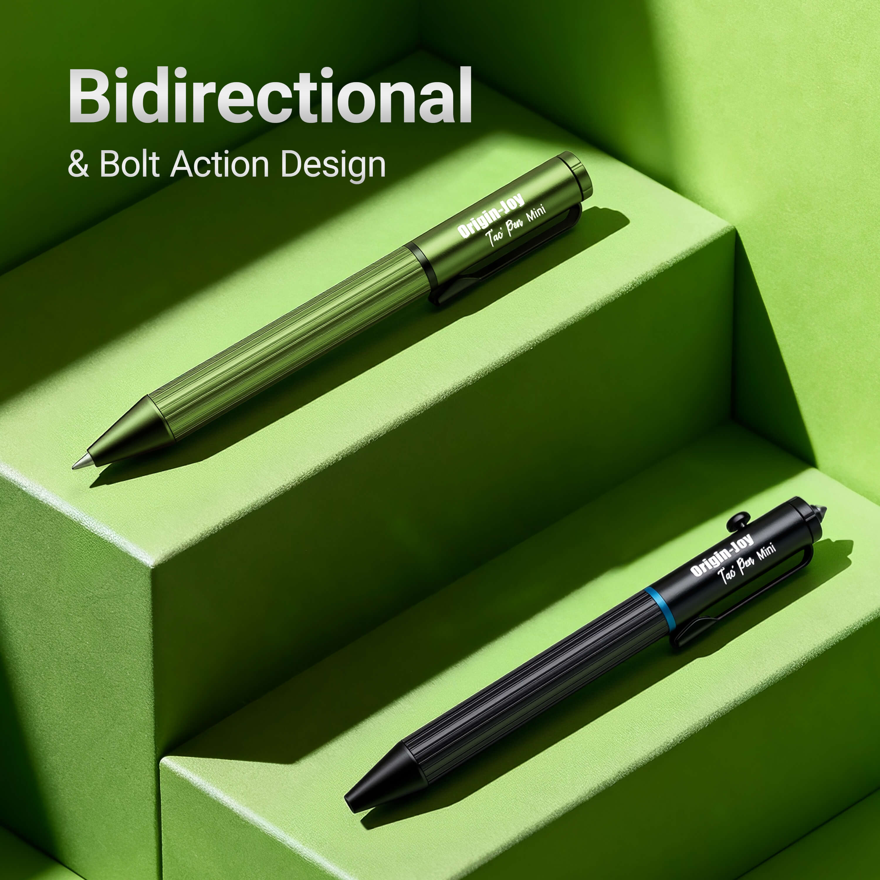 Origin-Joy Mini EDC Bolt Action Tactical Pen - AL02 & Black (6061-T6 Aluminum)