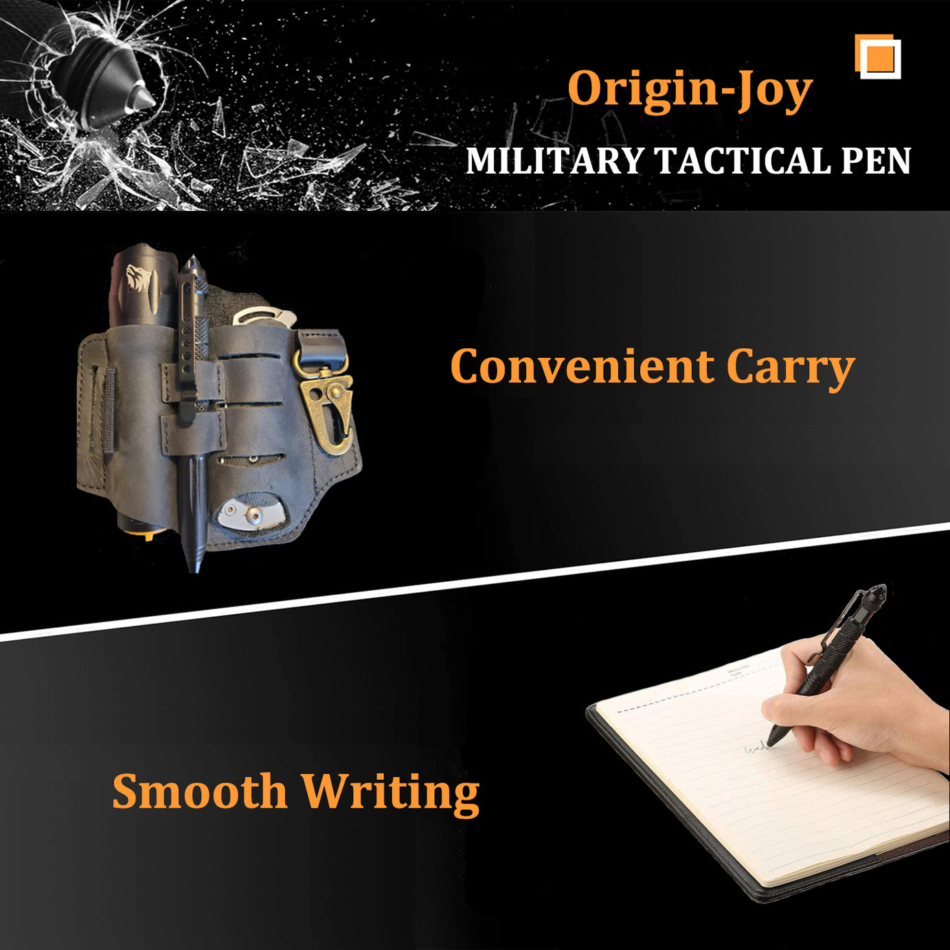 Origin-Joy Tactical Pen - AL01 & Black (6061-T6 Aluminum)