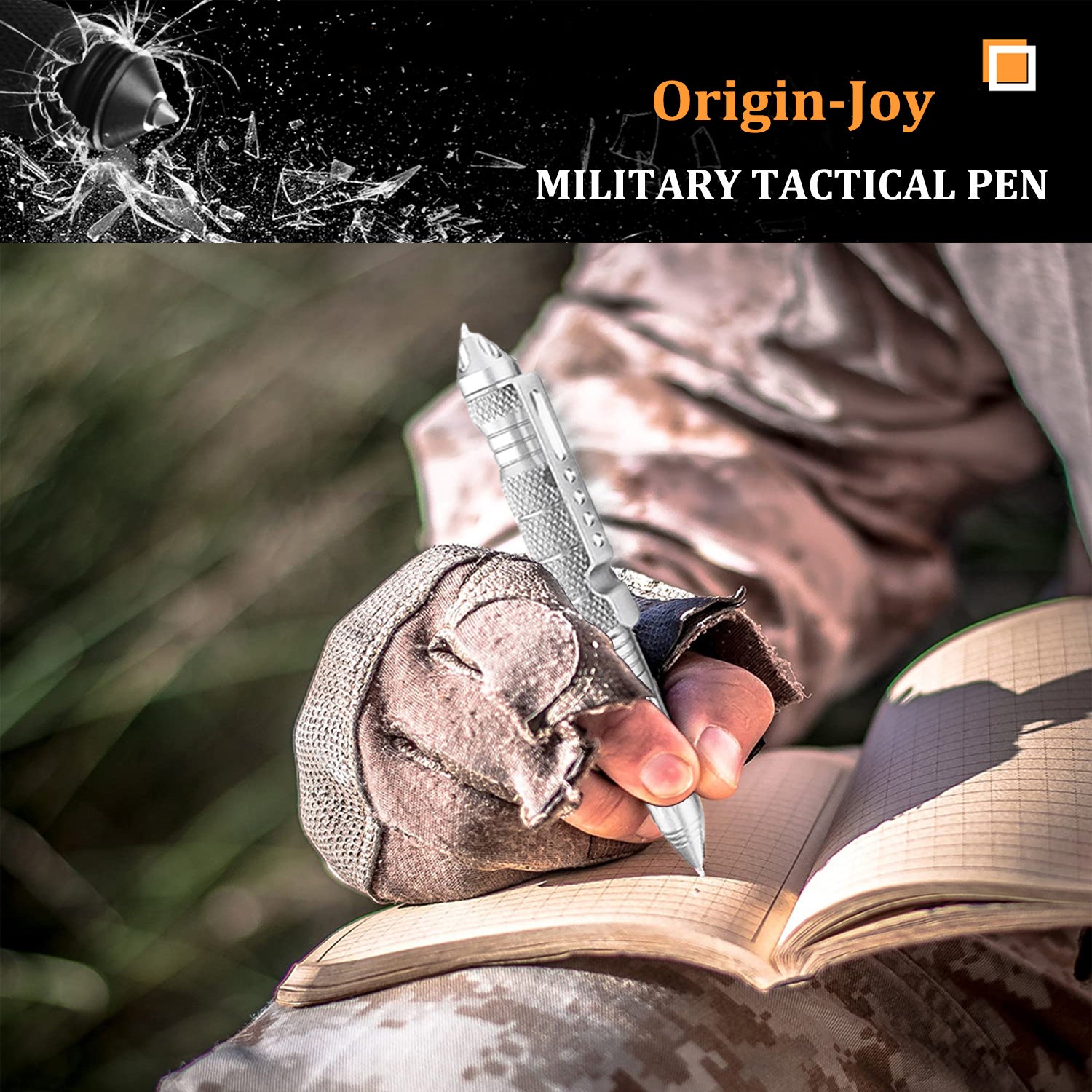 Origin-Joy Tactical Pen - AL01 & Silver (6061-T6 Aluminum)