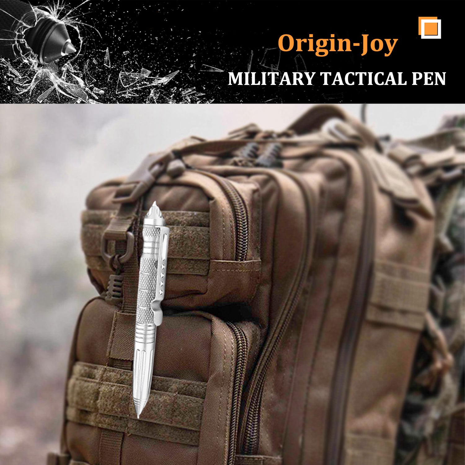 Origin-Joy Tactical Pen - AL01 & Silver (6061-T6 Aluminum)