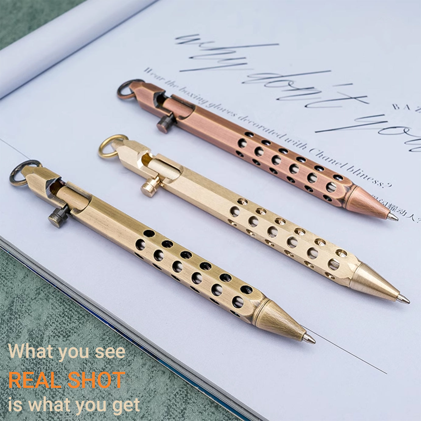 Origin-Joy Bolt Action Pen - BR01 & Natural Brass / Retro Black / Red Bronze / Nickel Gray (Brass)