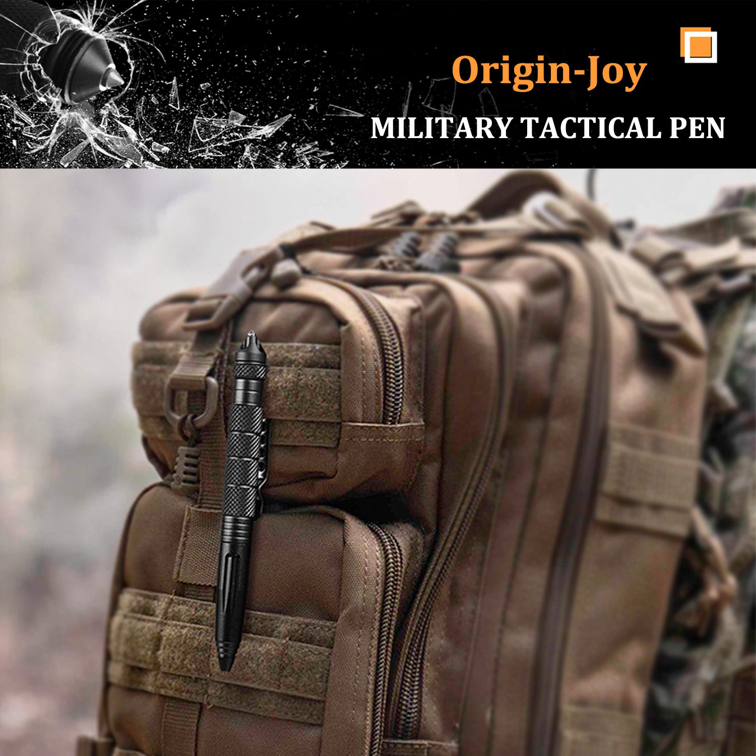 Origin-Joy Tactical Pen - AL01 & Black / Gray / Silver (6061-T6 Aluminum)