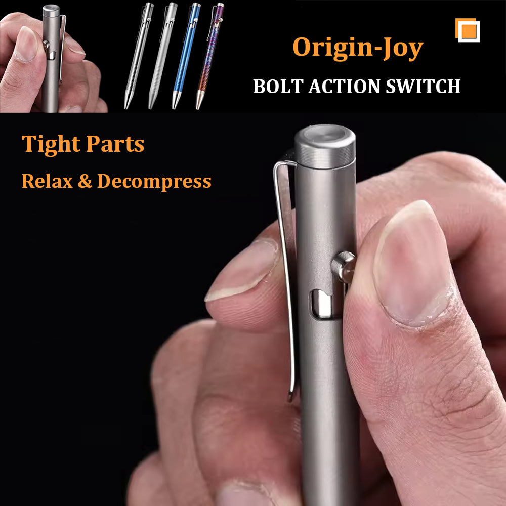 Origin-Joy Bolt Action Pen - TI01 & Metallic (TC4 Titanium)