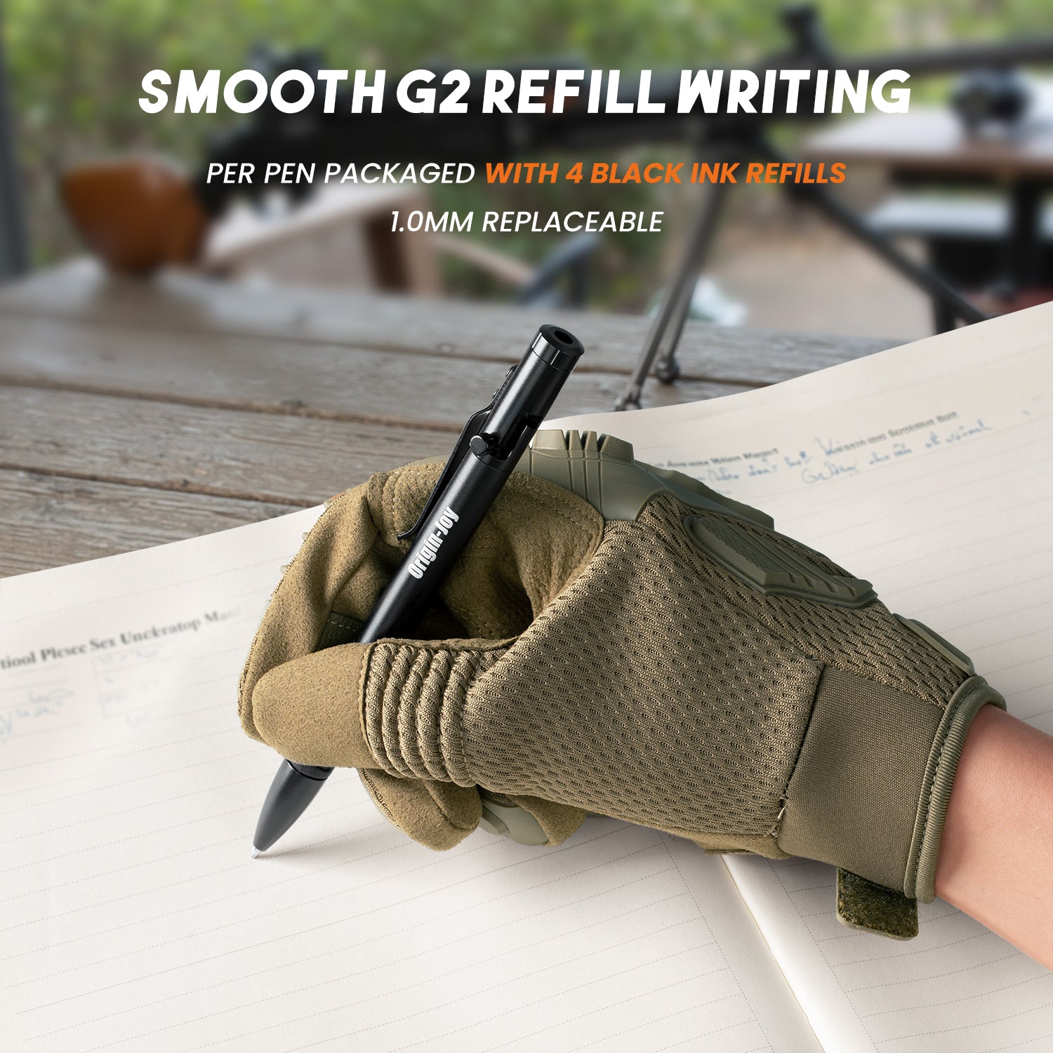 Origin-Joy Bolt Action Tactical Pen - AL04 & Black (6061-T6 Aluminum)