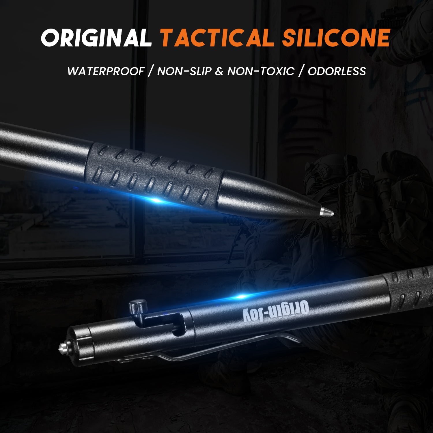 Origin-Joy Bolt Action Tactical Pen - AL04 & Black (6061-T6 Aluminum)