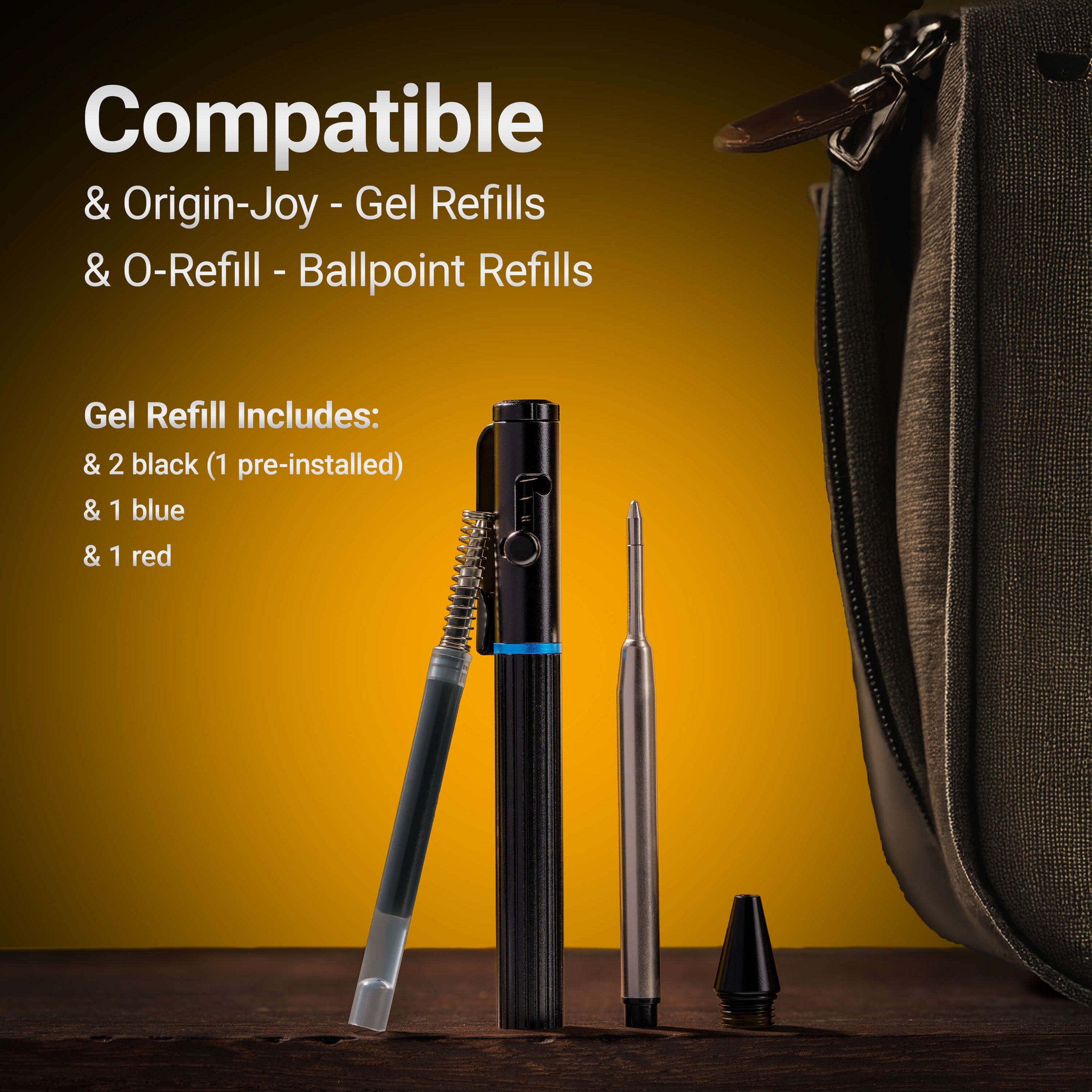 Origin-Joy Mini EDC Bolt Action Tactical Pen - AL02 & Black (6061-T6 Aluminum)